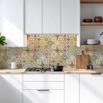 Mobile Preview: Küchenrückwand Platte Mosaik Patchwork Vintage Hauptbild 1
