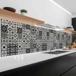 Mobile Preview: Küchenrückwand Platte Vintage Azulejo Black & White Artikelbild 1