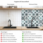 Mobile Preview: Küchenrückwand Platte Türkis Schwarz Patchwork Kachel Look Produktdetailbild 2: Hygiene und Gesundheit!