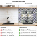 Mobile Preview: Küchenrückwand Platte Lavendel‑Olive Mosaik im Azulejo‑Stil Produktdetailbild 2: Hygiene und Gesundheit!