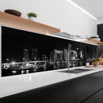 Mobile Preview: Küchenrückwand Platte Stadt bei Nacht Hauptbild 1