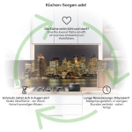 Mobile Preview: Küchenrückwand Platte Boston Skylines bei Nacht Produktdetailbild 1: Küchen-Sorgen ade!