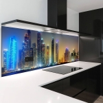 Mobile Preview: Küchenrückwand Platte Skylines im Schimmer der Nacht Artikelbild 2