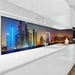 Mobile Preview: Küchenrückwand Platte Skylines im Schimmer der Nacht Hauptbild 1