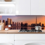Mobile Preview: Küchenrückwand Platte Skylines im Morgenrot Artikelbild 1