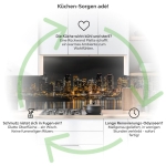 Mobile Preview: Küchenrückwand Platte Skylines-Lichter im Spiegel des Sees Produktdetailbild 1: Küchen-Sorgen ade!