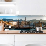 Mobile Preview: Küchenrückwand Platte Spanische Küsten Altstadt Hauptbild 1