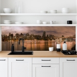 Mobile Preview: Küchenrückwand Platte Park mit Blick zur Skylines Artikelbild 2