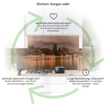 Mobile Preview: Küchenrückwand Platte Park mit Blick zur Skylines Produktdetailbild 1: Küchen-Sorgen ade!