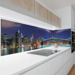 Mobile Preview: Küchenrückwand Platte Beleuchtete Brücke nach Manhattan Hauptbild 1