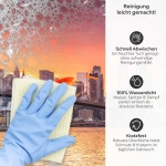 Mobile Preview: Küchenrückwand Platte Stadtbrücke bei Anbruch der Dämmerung Produktdetailbild 3: Reinigung leicht gemacht!