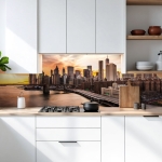 Mobile Preview: Küchenrückwand Platte Wolkenkratzer zur Goldenen Stunde Artikelbild 2