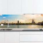 Mobile Preview: Küchenrückwand Platte Rheinblick auf die Architektonische Schönheit Kölns Artikelbild 2