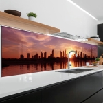 Mobile Preview: Küchenrückwand Platte Dubais Silhouette im Glanz der Dämmerung Hauptbild 1
