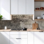 Mobile Preview: Küchenrückwand Platte Betonwand in Naturtönen Artikelbild 1