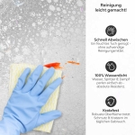 Mobile Preview: Küchenrückwand Platte Hellgrauer Beton mit Struktur Produktdetailbild 3: Reinigung leicht gemacht!