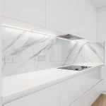 Mobile Preview: Küchenrückwand Platte Weißer Marmor mit Grauen Adern Hauptbild 1