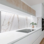 Mobile Preview: Küchenrückwand Platte Marmoroptik mit Goldakzenten Artikelbild 2