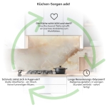 Mobile Preview: Küchenrückwand Platte Naturstein Marmor in Creme & Kupfer Produktdetailbild 1: Küchen-Sorgen ade!