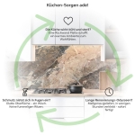 Mobile Preview: Küchenrückwand Platte Marmor-Struktur in Erdige Töne Produktdetailbild 1: Küchen-Sorgen ade!