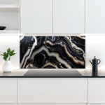 Mobile Preview: Küchenrückwand Platte Schwarzer Luxus Marmor Artikelbild 2