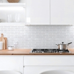 Mobile Preview: Küchenrückwand Platte Weiße Ziegelstein Optik Artikelbild 1