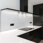 Mobile Preview: Küchenrückwand Platte Heller Ziegel Look Hauptbild 1