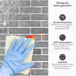 Mobile Preview: Küchenrückwand Platte Urbanes Ziegel Design Produktdetailbild 3: Reinigung leicht gemacht!