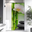 Mobile Preview: Sichtschutzfolie Dusche | Orchidee, Bambus und Stein