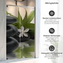 Mobile Preview: Sichtschutzfolie Dusche | SPA Steinbalance mit Blüte und Bambusblatt