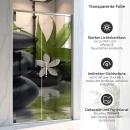 Mobile Preview: Sichtschutzfolie Dusche | SPA Steinbalance mit Blüte und Bambusblatt