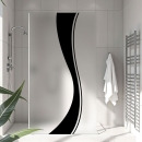 Mobile Preview: Sichtschutzfolie Dusche Schwarze Wellenlinien