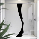 Mobile Preview: Sichtschutzfolie Dusche Schwarze Wellenlinien