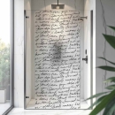 Mobile Preview: Sichtschutzfolie Dusche Handschrift Look