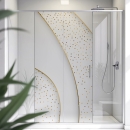 Mobile Preview: Sichtschutzfolie Dusche Goldakzente