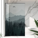 Mobile Preview: Sichtschutzfolie Dusche Sanfter Tannenwald