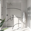 Mobile Preview: Sichtschutzfolie Dusche Geschwungenes Linienmotiv