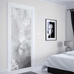 Mobile Preview: Türfolie in Grau mit marmorierter Nebeloptik Artikelbild 2