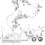 Mobile Preview: Türfolie mit zarten Kirschblütenzweigen im japanischen Stil Detailbild 2