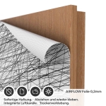 Mobile Preview: Türfolie Abstrakte Scribble‑Linienmuster AIRFLOW Folie