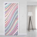 Mobile Preview: Türfolie Bunte Wellenlinien im Retro‑Look Artikelbild 1