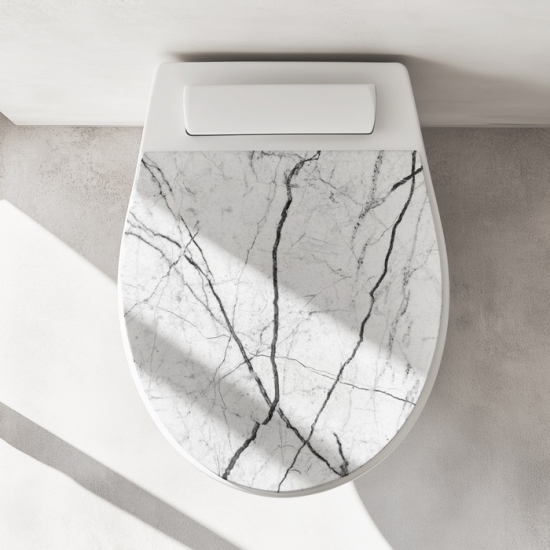 Mobile Preview: Wc-Deckel Aufkleber origineller Marmoroptik Artikelbild 1