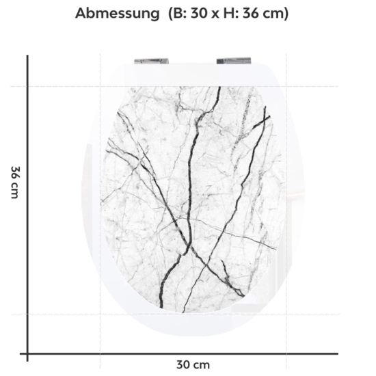 Mobile Preview: Wc-Deckel Aufkleber origineller Marmoroptik Variante 30 x 36 cm