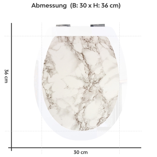Mobile Preview: Wc-Deckel Aufkleber beiger Marmoroptik Variante 30 x 36 cm
