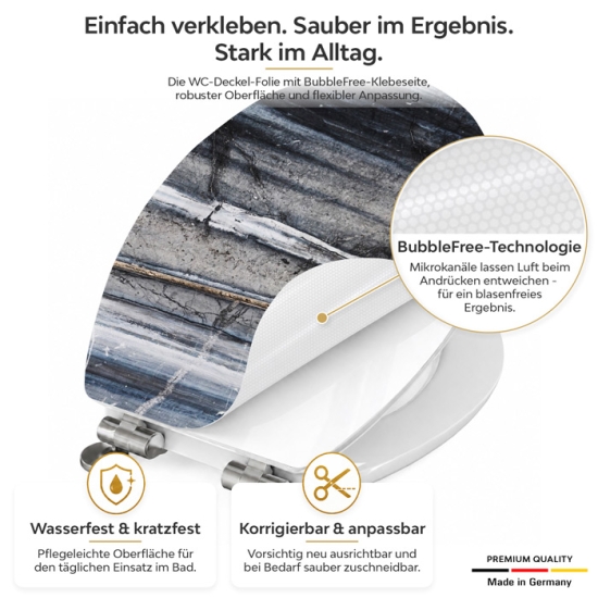 Mobile Preview: Wc-Deckel Aufkleber Marmoroptik Detailbild 1