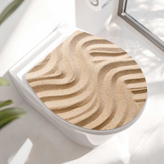WC-Deckel Aufkleber Linien im Sand