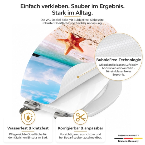 Mobile Preview: WC-Deckel Aufkleber Seestern am Meer Detailbild 1