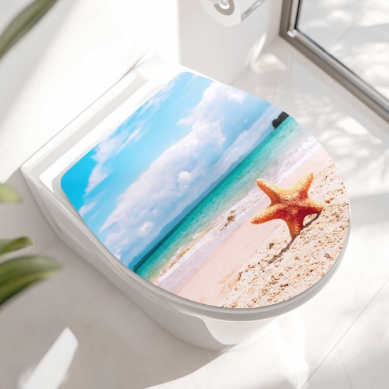 WC-Deckel Aufkleber Seestern am Meer
