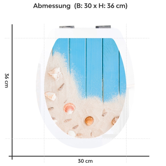 Mobile Preview: WC-Deckel Aufkleber Strandfeeling Variante 30 x 36 cm