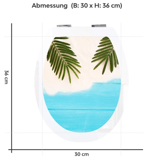 Mobile Preview: WC-Deckel Aufkleber karibisches Flair Variante 30 x 36 cm